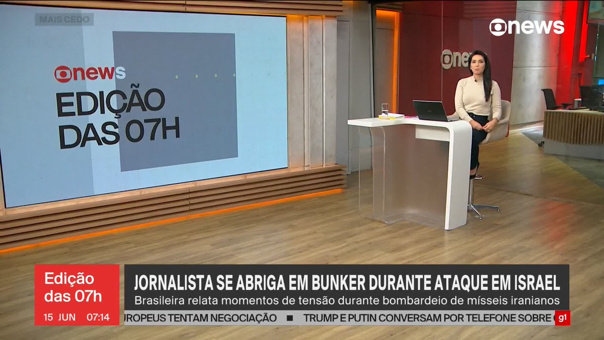 EITAAA! Jornalista da Globo News corre para bunker durante transmissão e mísseis iranianos chegam a Tel Aviv