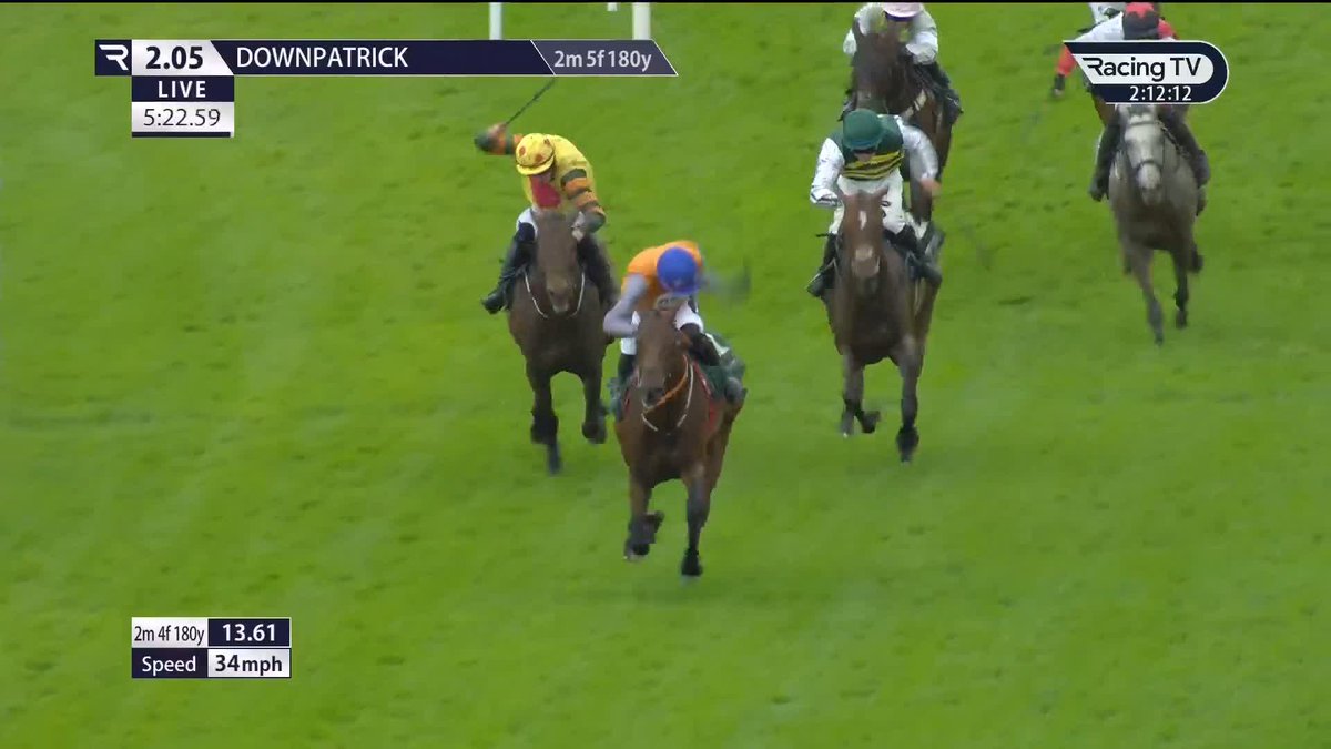 Successful hurdling debut ✅ Cinammon Roll records successive wins at Downpatrick Racecourse for Gordon Elliott and Carl Millar in the Adare Manor Opportunity Maiden Hurdle 🙌