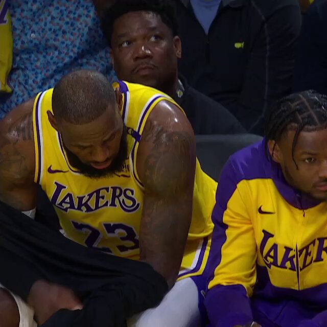 🗣️ "Knockdown... great shot." Lebron and Bronny James made history by becoming the first father-son duo to play in an NBA game together! Happy Father's Day 🫶