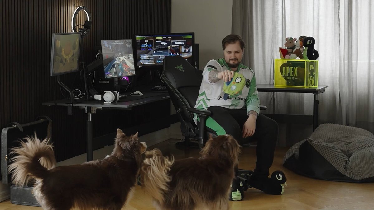 How does it feel to spend 24 hours on the Razer Iskur V2? Watch how its best-in-class ergonomics hard carries Alliance_Hakis (and his doggo 🐶) through an epic #Apex marathon. #RazerChair #RazerIskur #LongLiveAlliance