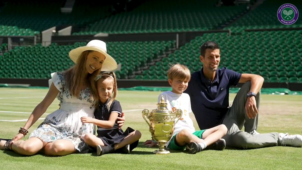 Throwback to when Novak Djokovic celebrated winning Wimbledon with his family. Beautiful. ❤️
