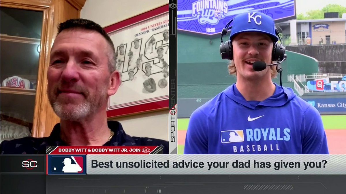 Bobby Witt and Bobby Witt Jr. on who would win in a wiffle ball game between the two 👀 "I'm 61 years old, he's 25. Let's take that into account." 😅