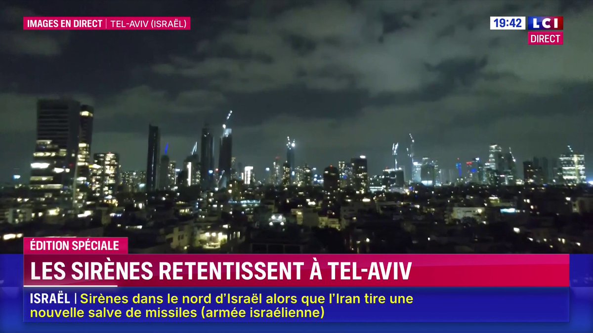🔴 Israël : les sirènes retentissent actuellement à Tel-Aviv