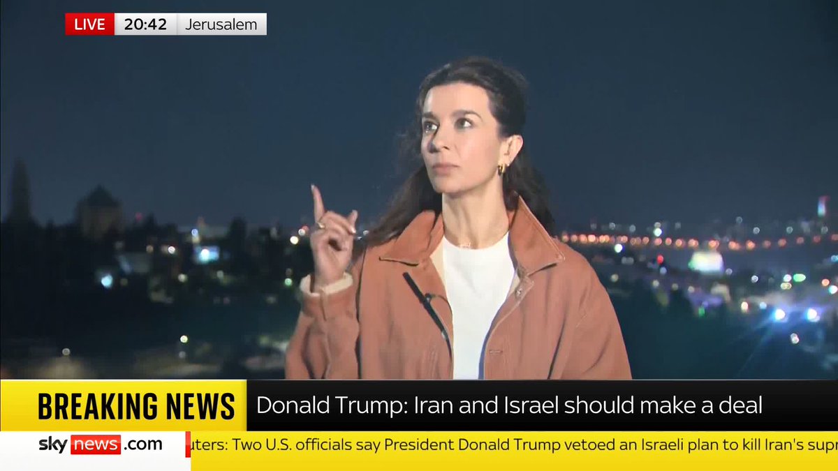 Sky's lead world news presenter Yalda Hakim reports from Jerusalem, where air raid sirens are blaring as Israel faces a barrage of missiles from Iran. Live updates: 📺 Sky 501, Virgin 602, Freeview 233 and YouTube