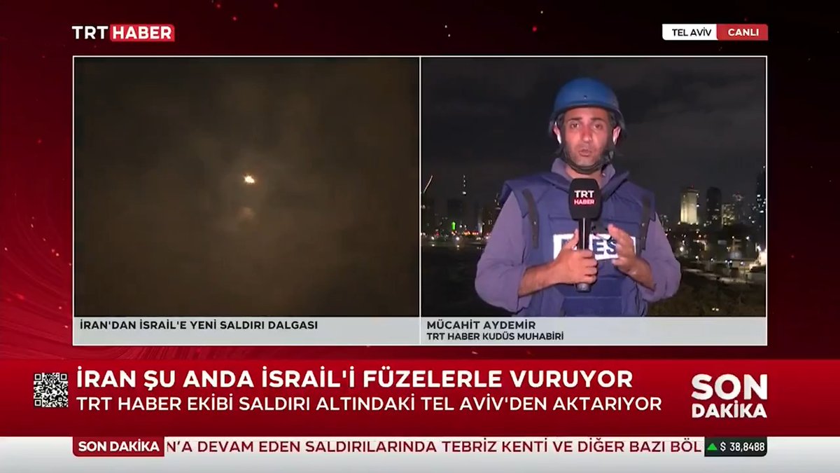İran İsrail’i füzelerle vuruyor. TRT Haber ekibi, Tel Aviv’den son gelişmeleri aktardı.