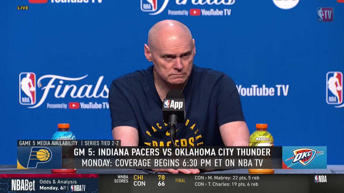 Coach Carlisle says Indiana needs to play through Siakam more in the #NBAFinals. He had only one shot in the 4th quarter on Friday 👀