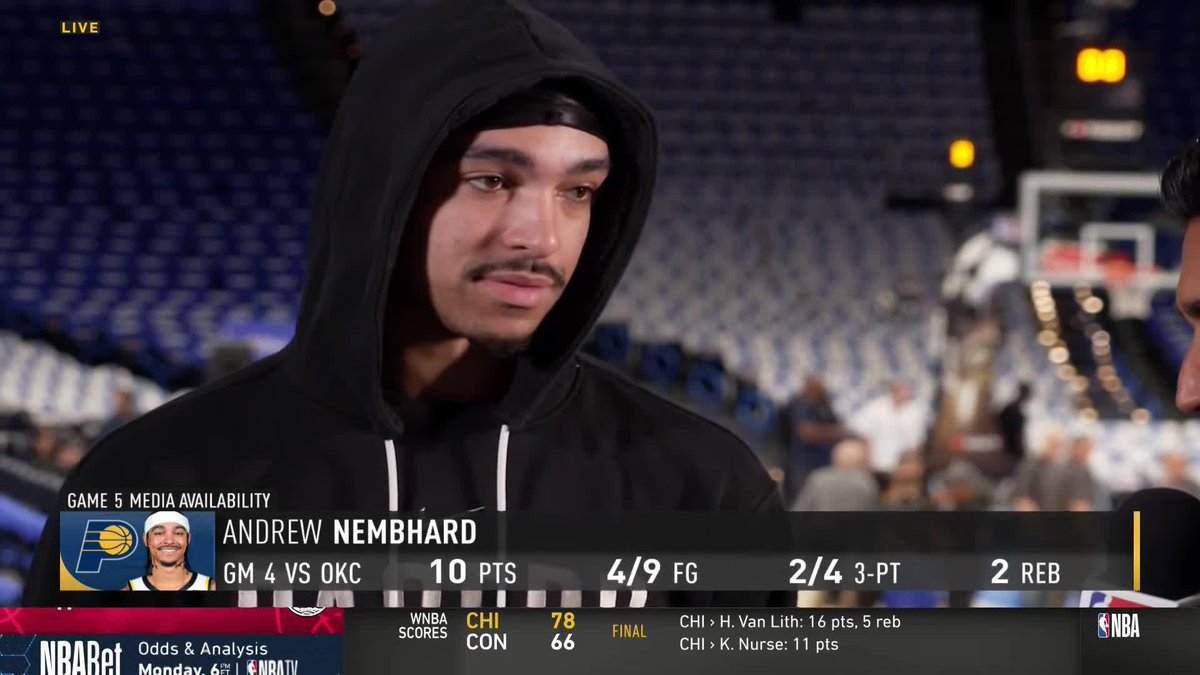 Nembhard talks growing up hooping alongside Shai and the Indiana Pacers' approach to guarding the #KiaMVP in Game 5 with Nabil Karim 👊