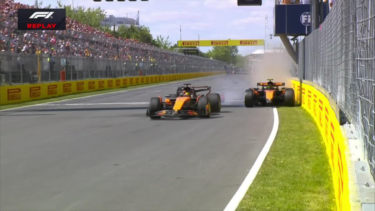 "Blando Norris" Porque chocó a Oscar Piastri cuando intentaba superarlo, hizo mierda su McLaren y abandonó en el Gran Premio de Canadá. Qué mierda quiso hacer el pelotudo, arruinó absolutamente todo el británico hijo de re mil puta, alta putita Norris.