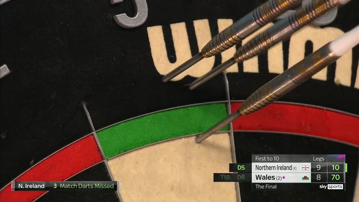 FOUR match darts missed for Northern Ireland and Wales level AGAIN 🤯
