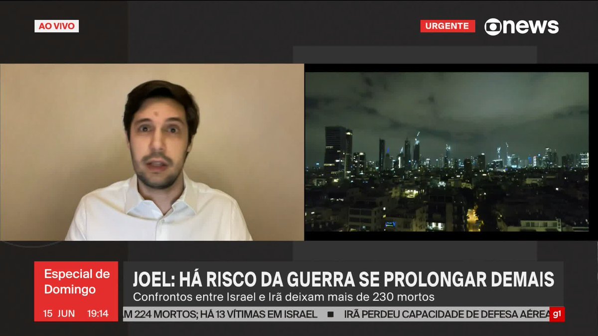 .Joel Pinheiro 🇧🇷 diz que há risco de a guerra entre Israel e Irã se prolongar demais: “Israel tentando, ao máximo, destruir as plantas nucleares do Irã. Não será fácil.” #EspecialdeDomingo ➡ Assista à #GloboNews: