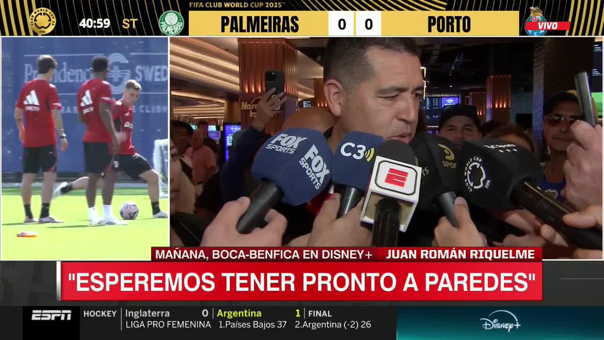 🗣️Juan Román #Riquelme s/la INVASIÓN de hinchas de #Boca en Miami: "Es lo normal. Mañana cantaremos todo el partido, el hincha de #Boca está LOCO, ama a su club, lo vive de una manera diferente, todo el país tiene que ser bostero".