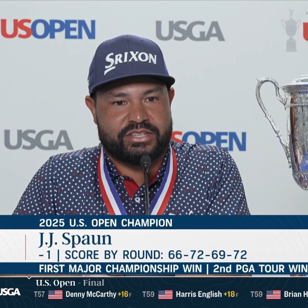 "I'll never forget this moment for the rest of my life." 🙌 J.J. Spaun's U.S. Open walk-off birdie putt was a moment every pro golfer dreams about.