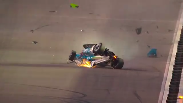 Josef Newgarden flips at WWT Raceway.