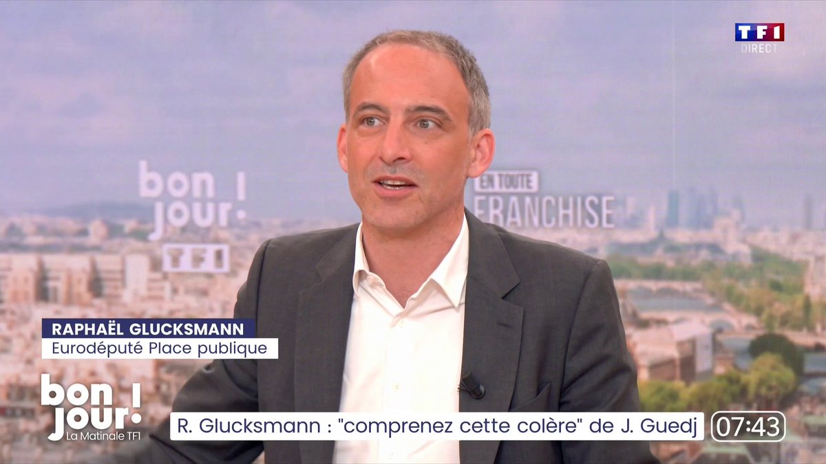 Propos de Jérôme Guedj : "Comprenez cette colère (...) Au bout d'un moment il y en a marre (...) Il y a une campagne orchestrée contre lui, une campagne avec des relents antisémites", Raphael Glucksmann dans #BonjourLaMatinaleTF1