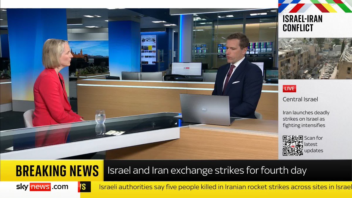 "The priority now for us is to urge both sides to show restraint." The Economic Secretary to the Treasury Emma Reynolds for Wycombe 🌹 says the UK 'hasn't been involved in any of the Israeli action', as Israel and Iran exchange strikes for a fourth night. 🔗