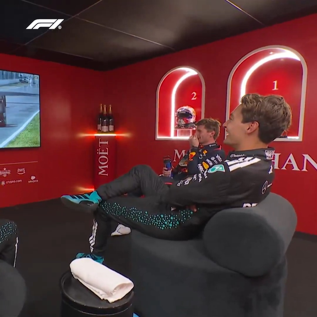 "That was scary though!" The top three reacted to Norris and Piastri's collision in the cooldown room 👀 #F1 #CanadianGP
