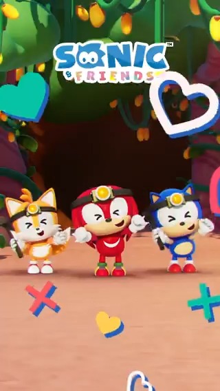 おたから探し、がんばるぞ！😉 👊 キュートなソニックたちが送るショートアニメ🦔💙 『SONIC ＆ FRIENDS』の最新ダンス動画を公開⸜🙌🏻⸝ 👇音あり動画はこちら👇 #ソニフレ