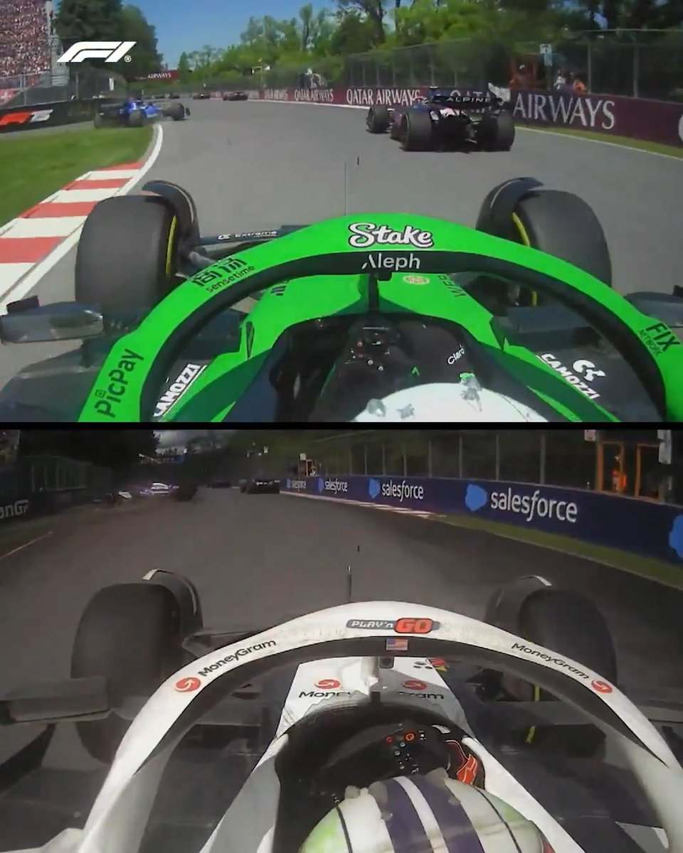 2024 🆚 2025 Nico Hulkenberg dodges a car rejoining at the same spot... two years in a row! 👀 #F1 #CanadianGP