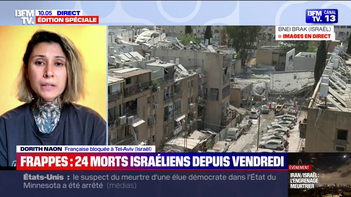« Je suis venue en 🇮🇱 pour me détendre à la gay pride, pour déconnecter. Macron fait rien pour nous et Netanyahu a bloqué tous les vols. Au début c’était marrant on rigolait bien dans les abris , puis on s’est pris des bombes c’est pas comme à la télé. »