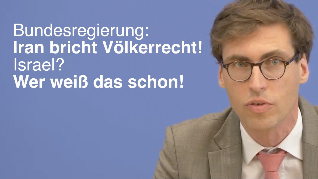 Arbeitet George Orwell mittlerweile im Auswärtigen Amt? Während die Bundesregierung Iran Völkerrechtsbruch vorwirft, steckt man bei Israels Akt der Aggression den Kopf ganz tief in den Sand.