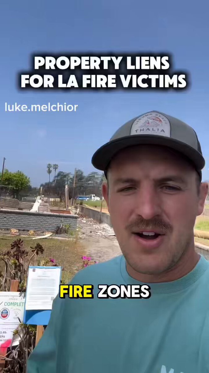 🚨 Property liens to be placed on Los Angeles Pacific Palisades fire victims hones The city has come out and placed these notices on LA fire victims homes (shown in video) “We have a deadline of June 1 to pull permits and June 30 to complete the work or else the county will start putting liens on these properties essentially. So again government doing everything they can to consolidate all of this work for themselves and keep the private sector out.” “This gives the homeowner 7 days with a deadline ending on June 1 to pull a permit with a private contractor or the county as it says here in the notice will come out clear the property declaring it a nuisance and the homeowner will be responsible for the expense” But the rioters, they aren’t a nuisance. The homeless, also not a nuisance. Insane.
