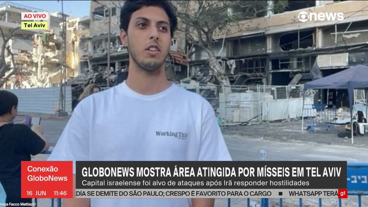 Brasileiro que estava de férias em Tel Aviv com a família conversou com a GloboNews: “Estamos presos aqui em Israel. Não sabemos como vamos sair. A gente não sabe o que tem que fazer. Estamos falando com o consulado.” #ConexãoGloboNews ➡ Assista à #GloboNews: