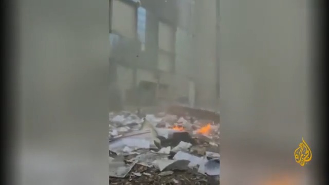 مشاهد لآثار الدمار بعد استهداف مبنى الإذاعة والتلفزيون الرسمي في #طهران #الأخبار