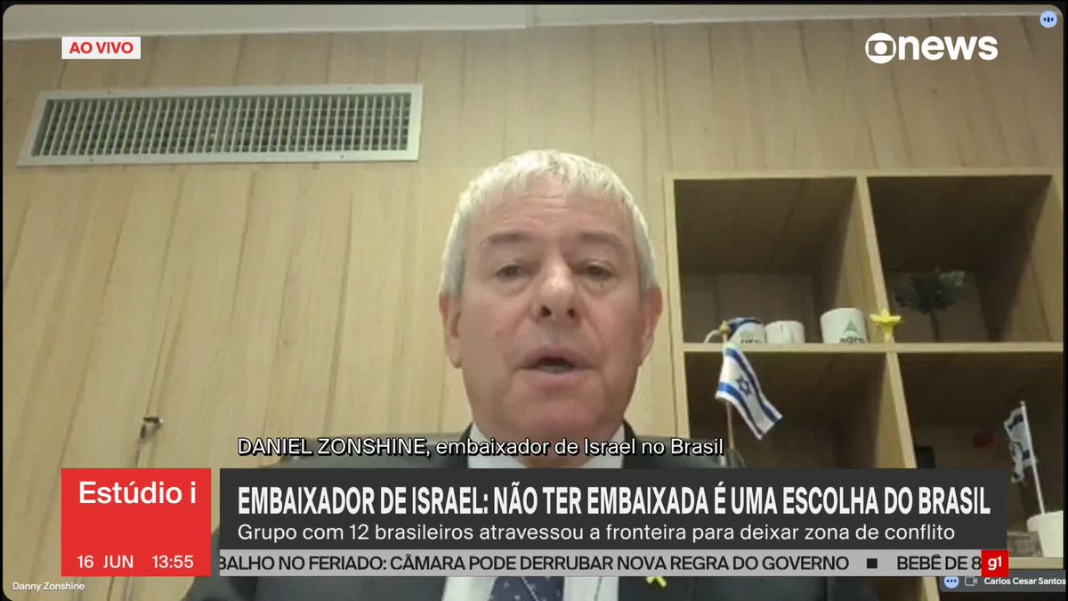 Embaixador israelense no Brasil diz que EUA têm papel estratégico neste conflito entre Israel e Irã. "A bola está, de uma certa maneira, também no campo deles". ➡ Assista à #GloboNews: #Estudioi
