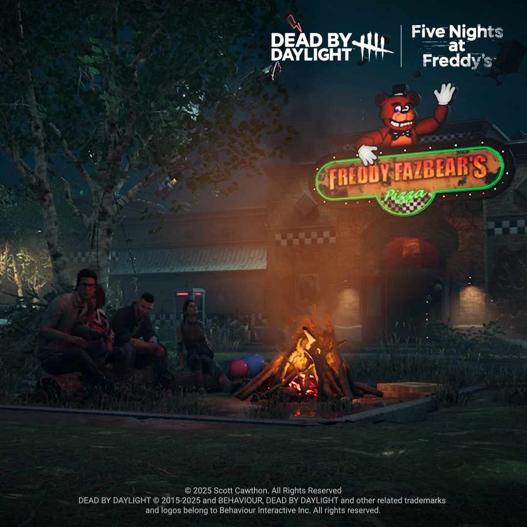 フレディファズベアーズピザでのシフトの準備はいいですか? 🍕 Dead by Daylight: Five Nights at Freddy’sが明日登場します。