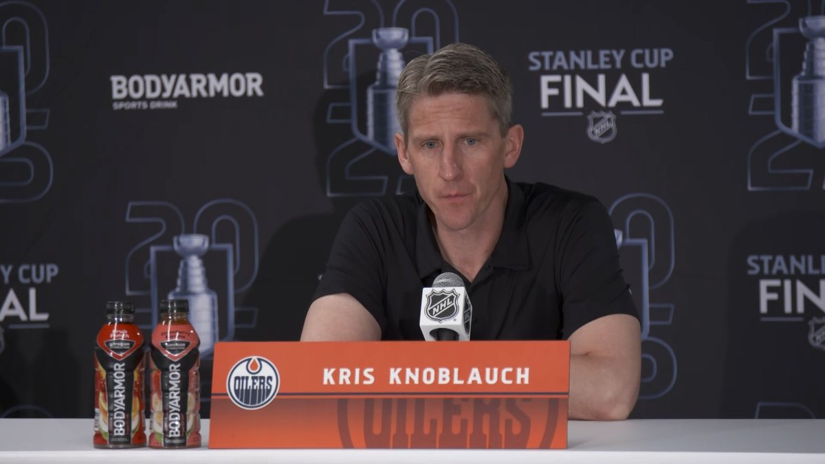 "Our guys are resilient, it's been a term that's been used to describe these guys for a long period of time... Backs against the wall, they play their best &amp; they don't panic." Coach Knoblauch on the #Oilers embracing the challenge. Enterprise | #LetsGoOilers