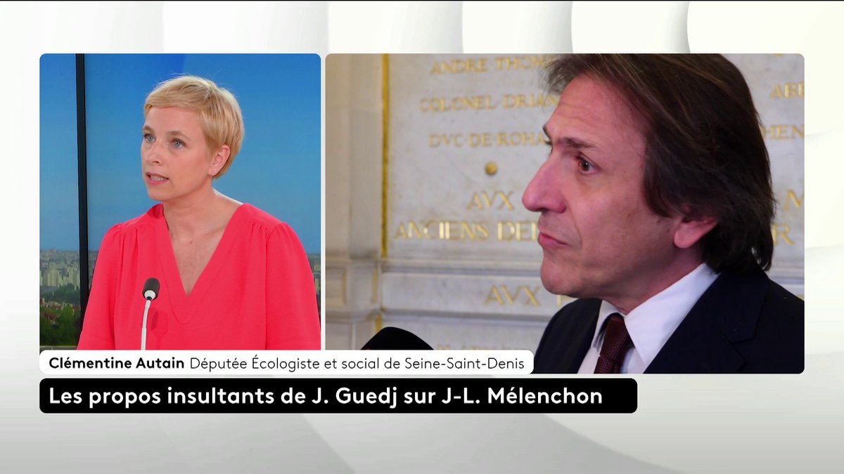 🗣️ "La gauche ne parle qu'à elle-même, s'insulte et cherche tous les motifs de division", regrette Clémentine Autain, en réaction aux propos insultants de Jérôme Guedj, parlant de Jean-Luc Mélenchon comme d'un "salopard antisémite".