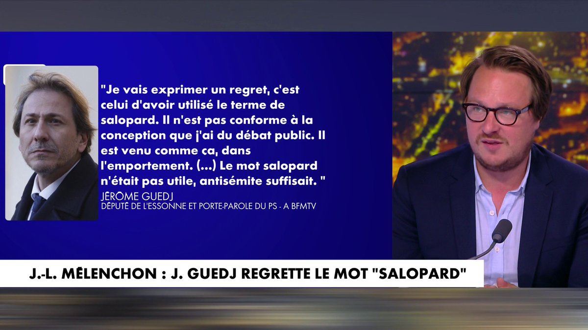 Geoffroy Lejeune juge «assez honorable de la part» de Jérôme Guedj «de retirer le mot “salopard”», à propos de Jean-Luc Mélenchon, dans #HDPros2