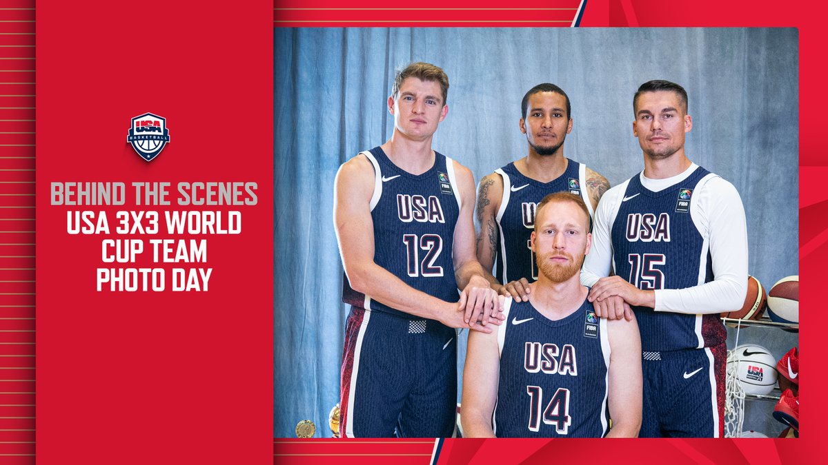 They're not in the baby USA jerseys anymore 🥹 📹 BTS at photo day with the 🇺🇸 #3x3MNT &amp; #3x3WNT!