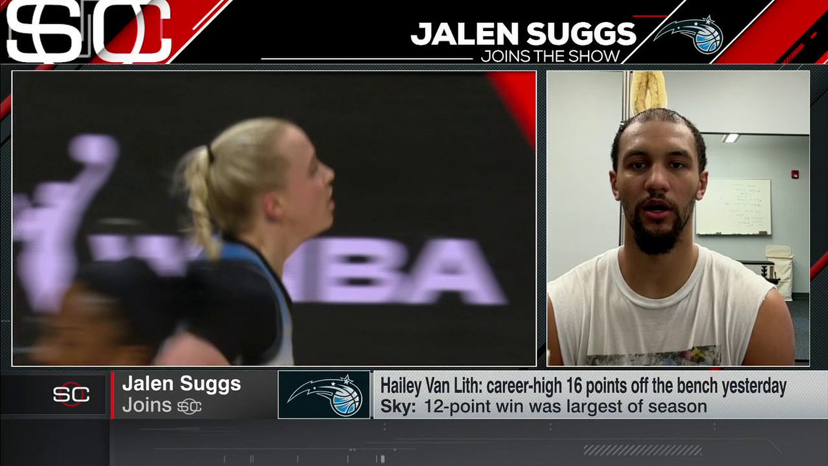 "[Hailey Van Lith's], I think, one of the purest competitors that I've ever met." @JalenSuggs talked about how Van Lith's growth as a pro motivates him 💪