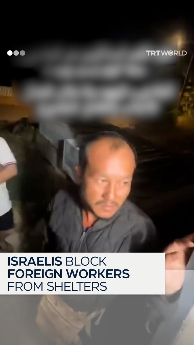 Footage circulating online purportedly shows Israelis preventing Thai and other foreign workers from entering underground shelters