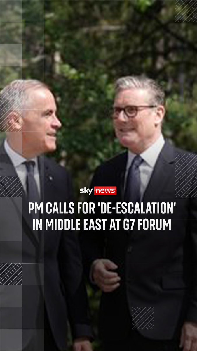 Sir Keir Starmer said he has spoken to Trump, Netanyahu and other leaders at the G7 about the conflict in the Middle East, and called for de-escalation. Sky's Beth Rigby reports.