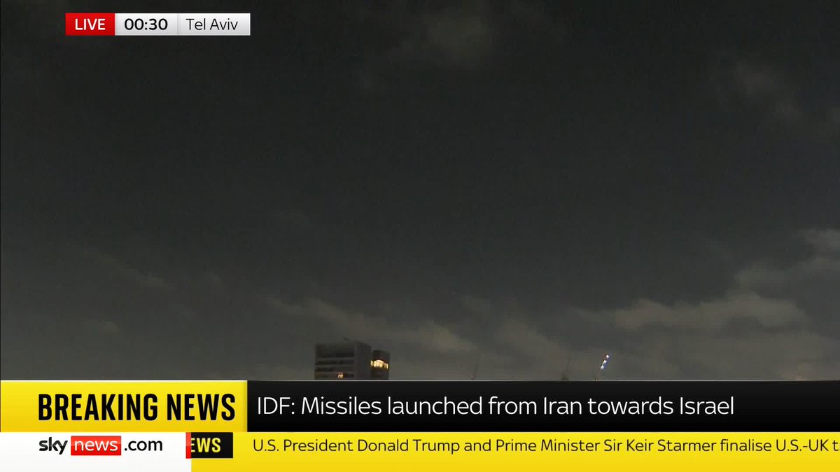 BREAKING: The IDF has said that it has recognised missiles launched from Iran towards Israel. 📺 Sky 501, Virgin 602, Freeview 233 and YouTube