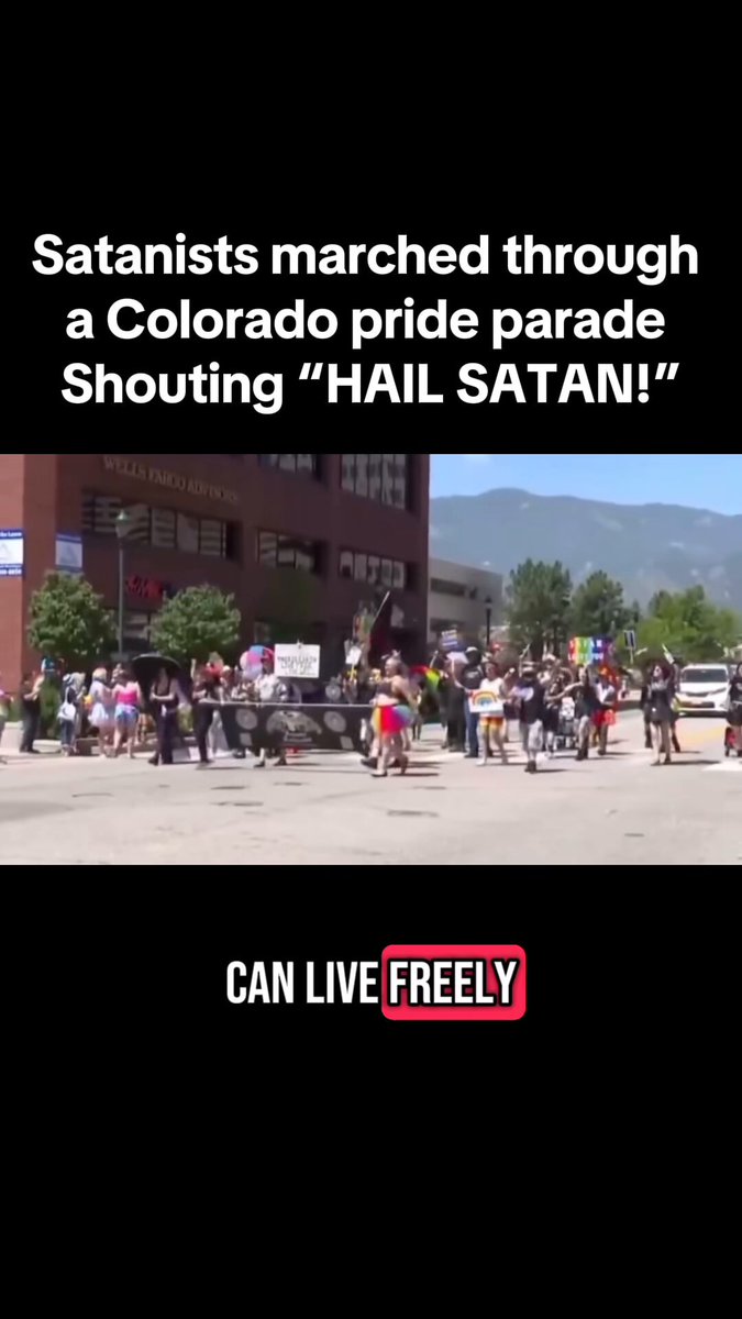 Satanists march through a Colorado pride parade yelling “HAIL SATAN” and the church gathers to worship JESUS at the Capitol in Denver. We are in a SPIRITUAL BATTLE for America.🙏🏽🇺🇸 #LetUsWorship