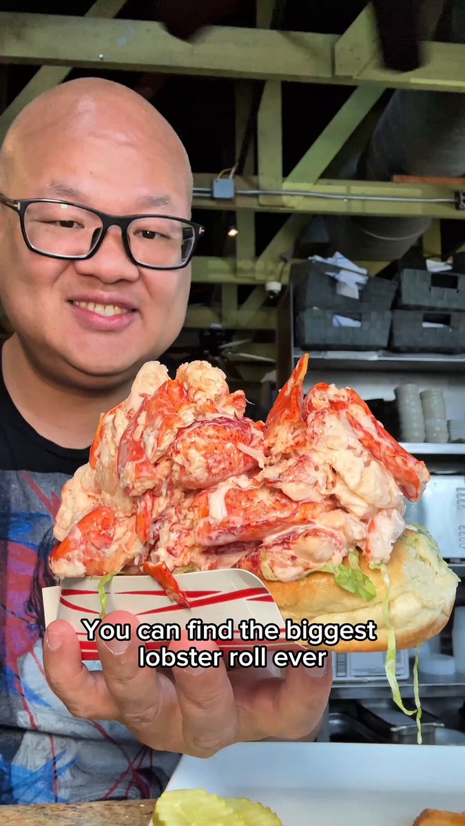 The biggest lobster roll I've ever eaten was at Joe Fish in North Andover, Massachusetts! It's normally $80, but all their lobster rolls are half price after 8pm the whole summer! 📍1120 Osgood St, North Andover, MA