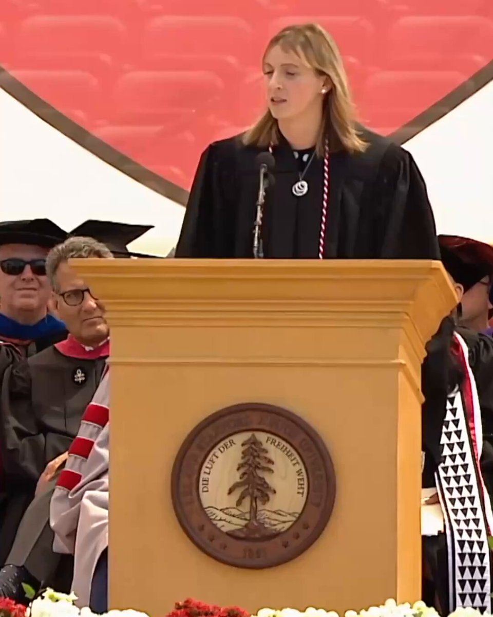 “You can’t go the distance alone.” Katie Ledecky, ’20, a record-setting student-athlete whose 14 medals are the most for any U.S. female Olympian, addressed graduates at Stanford’s 134th Commencement ceremony on Sunday. Full 🎥: