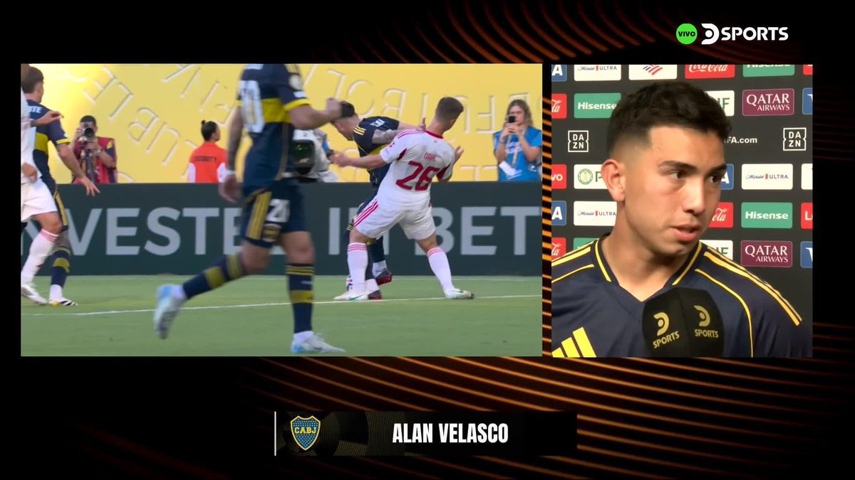 🗣️Alan #Velasco: "Lo del hincha de #Boca es impresionante, alentando los 90', muy agradecidos que vengan y se hagan sentir de esta manera".