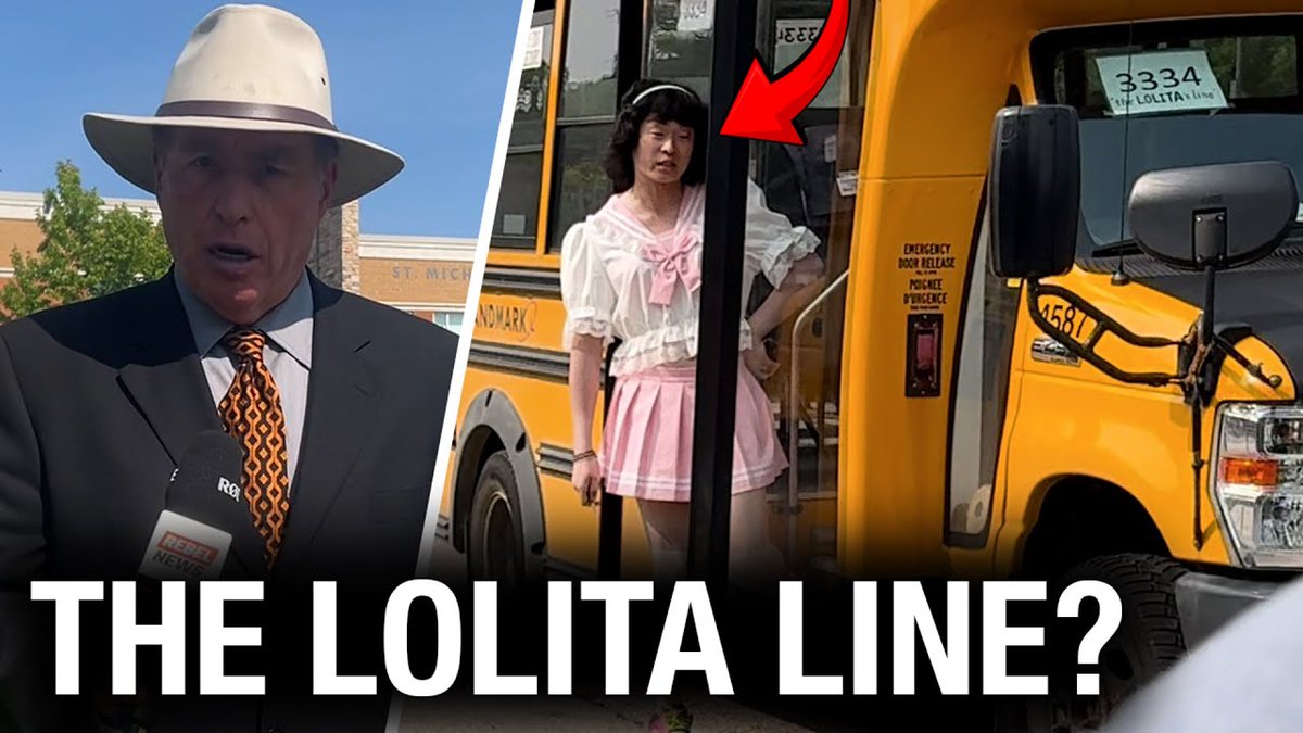 Male school bus driver dresses as little girl, labels bus 'Lolita Line' Rebel News' David Menzies recently paid a visit to the school and spoke with parents. They declined to come on camera, but all were disgusted by the behaviour of this individual. Earlier this month, parents who were picking up their children at St. Michael the Archangel Catholic Elementary School in Vaughan, Ont., were shocked to discover that one school bus driver was not like the others. Which is to say the male driver, whoโs name remains unknown, was dressed as a little girl. Even more disturbing, he had a sign on the window of the bus stating: โThe Lolita Lineโ. Good grief โ do we have another Busty Lemieux fiasco in the making? And really, whatโs going on here? Why is a mature male who interacts with elementary-aged children โpresentingโ himself as a little girl? And why would he call his bus โThe Lolita Lineโ? The novel Lolita was written by Vladimir Nabokov in 1955 and later made into a movie. The plot centres around a male professor who is obsessed with a 12-year-old girl. The professor goes on to victimize the child. What in blue hell is this bus driver thinking? Rebel News recently paid a visit to the school and spoke with parents. They declined to come on camera, but all were disgusted by the behaviour of this individual. We also paid a visit to Landmark Bus Lines, also based in Vaughan. Landmark employs this individual as a driver. A woman at Landmarkโs headquarters wouldnโt answer our questions and angrily ordered us to vacate the property. We also contacted the school. The receptionist, who declined to give her name, said the school is not to blame for this bus driver. Rather, he is the responsibility of Landmark Bus Lines. She also said that due to the outrage of parents, this bus driver was recently assigned a different route that does not involve pickups and drop-offs at St. Michael the Archangel Catholic Elementary School. We once again reached out to Landmark to confirm this information. We also wanted to know if the company has a dress code and signage guidelines. But we did not hear back. We also reached out to the York Catholic District School Board and we were provided with the following statement: โThe York Catholic District School Board (YCDSB) is aware of a social media video filmed at St. Michael the Archangel CES. โThird-party companies provide school busing in Ontario. YCDSB staff immediately brought this matter to the bus driverโs employer. The company acted quickly to address this situation with its employee and assured the YCDSB that this will not be an issue going forward. โAll bus drivers in Ontario are required to pass a Vulnerable Sector Screening with their local police department and they receive extensive training before transporting students. โThe YCDSB followed all of its child protection procedures after this incident.โ YCDSB spokesman Mark Brosens also confirmed that this bus driver will no longer be servicing YCDSB schools. Still, in the absence of tangible information regarding this individual, we are left to ponder: what is the unspoken strategy of a male bus driver who likes to dress up as Sailor Moon and display disturbing signage? We have a theory: is this individual is actually trying to get fired? That will inevitably lead to him filing a complaint with the Ontario Human Rights Tribunal, seeking compensation for discrimination based on some cockamamie โtransโ grievance. He will likely seek an award in the six figures, and given how woke Canada is, he will likely win. (Please note that even those caught with child pornography these days get to walk as long as the offender only has a โsmall amountโ of kiddie porn. Disgusting.) Here's another reason this story seems like a trap. When the bus driver was confronted by parents, also present that day was the infamous Paolo DeBuono. DeBuono used to be a teacher with St. Antoine Daniel, a Toronto Catholic District School Board school. He is also a radical LGBT activist. Case in point: he once claimed that Jesus Christ was black and โnon-binary.โ And at one point, he attempted to bring a drag queen into his class. So why was DeBuono of all people standing outside the school that day displaying pride propaganda? Something stinks here. Stay tuned for further updatesโฆ