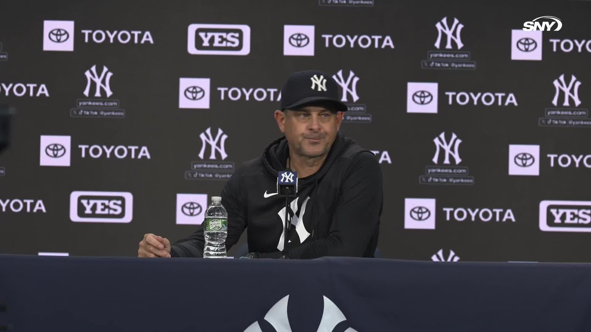 Aaron Boone was asked if he would've preferred for Anthony Volpe to take a pitch in the 11th inning (he grounded out on one pitch with the bases loaded) "Not necessarily. The first pitch is the best one to hit sometimes"