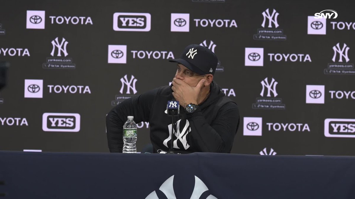 Aaron Boone was asked about the Yankees' offensive struggles of late: "We're barreling some balls up, but that said, we're not punching any across, not hitting the home run"