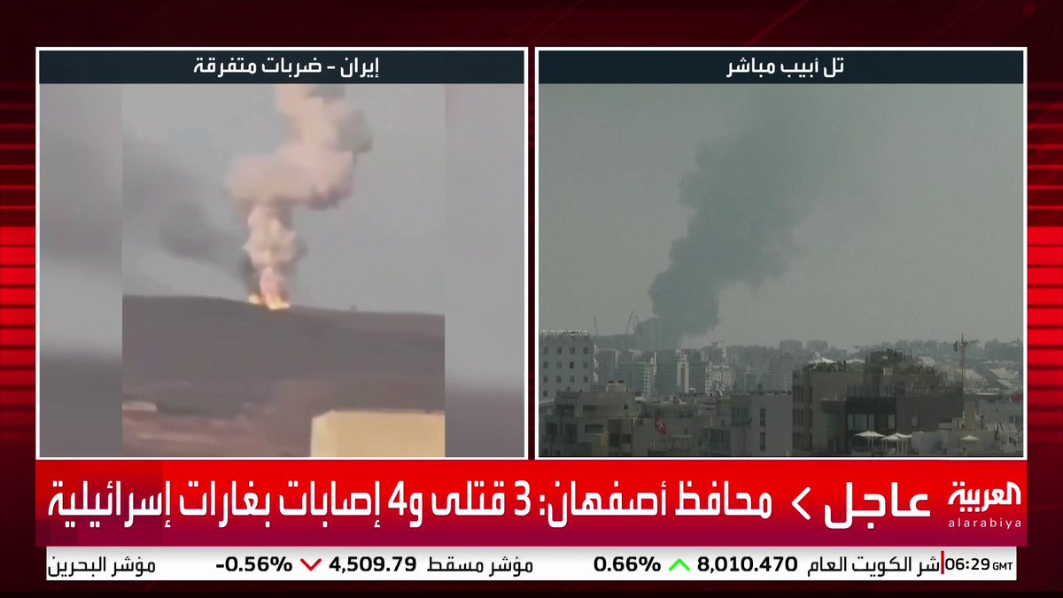 محافظ أصفهان: 3 قتلى و4 إصابات بغارات إسرائيلية #قناة_العربية