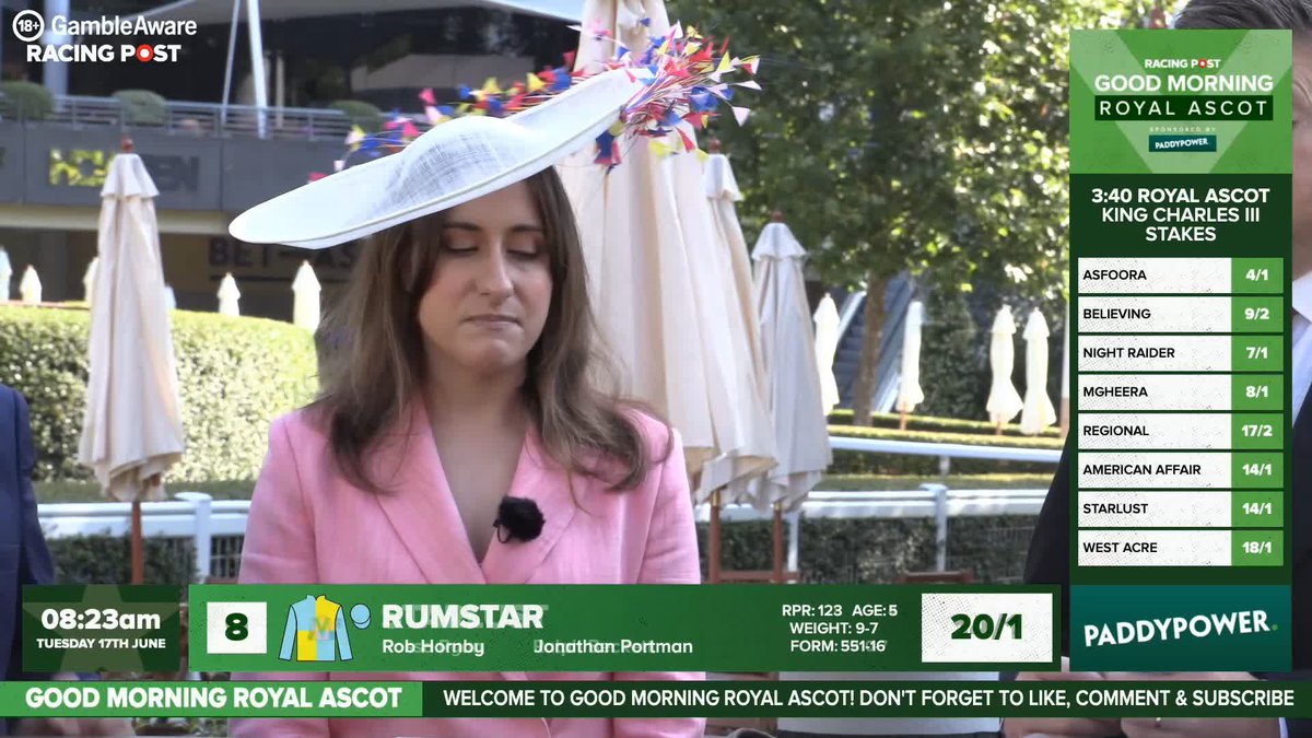 🎩 GOOD MORNING ROYAL ASCOT 🎩 🐎 King Charles III Stakes ⏰ 3.40 "These are his ideal conditions" Maddy Playle is eyeing up one at a BIG price here... 👀 18+ GambleAware | Paddy Power 🟢