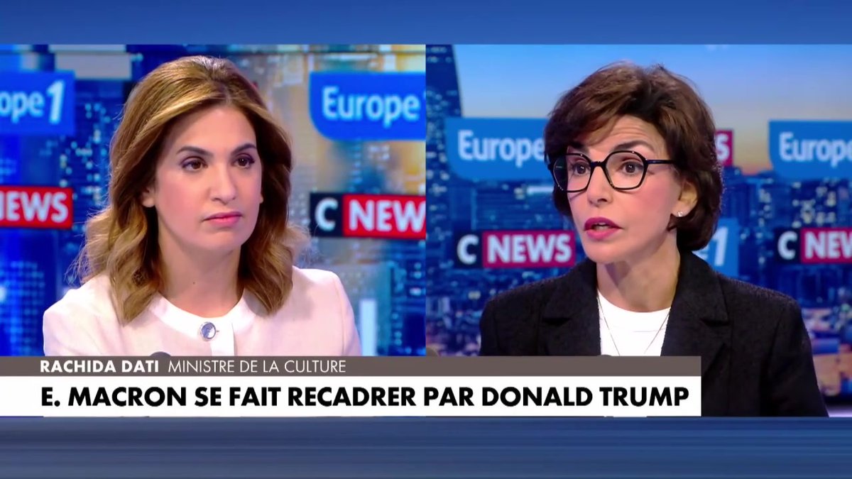 Exceptionnel entretien de la queen Rachida Dati ن chez la queen Mabrouk Sonia ce matin ! Fidélité absolue à Emmanuel Macron ! Elle dézingue ici l’incohérence de Trump avec délice ! Que des pseudos soutiens a Macron en prennent de la graine 👿❤️🫡