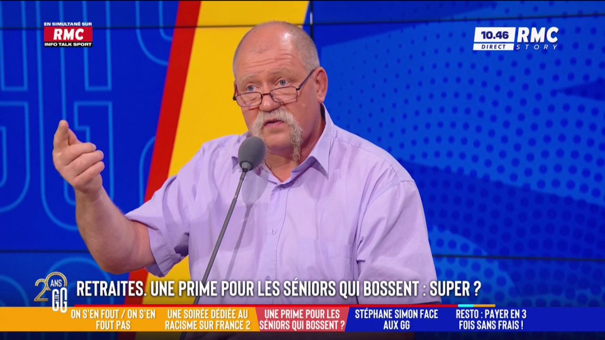 👴 Retraites : une prime sénior pour les retraités qui bossent 🗣️ Didier Giraud : "Les gens les plus hostiles à reculer l'âge de la retraite ce sont ceux qui sont dans un métier pénible. Ils n'en ont rien à foutre d'avoir 1500 balles de plus, ils n'en peuvent plus" #GGRMC