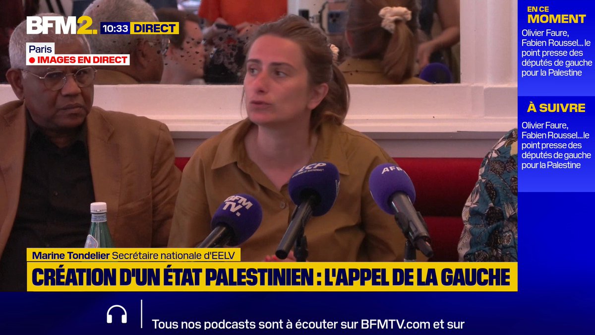 Marine Tondelier: "Qu'attendent-ils ? Qu'il soit trop tard ? Que l'État de Palestine n'existe plus pour le reconnaître à titre posthume ?" #BFM2