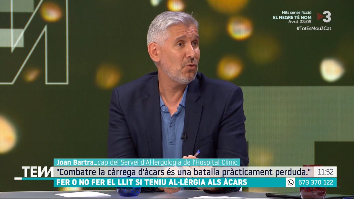 Fer el llit cada matí és perjudicial per a la salut? "Als matalassos hi ha un milió i mig d'àcars i, als àcars, els agrada la temperatura elevada i la humitat. Amb el llit fet es crea un microclima", Joan Bartra, cap del Servei d'Al·lergologia de l'Hospital Clínic #TotEsMou3Cat
